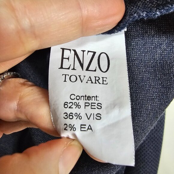 Enzo Tovare Mens 1/4 Zip Pullover Sweater Sz XL Textured Navy Preppy Old Money - Picture 6 of 10